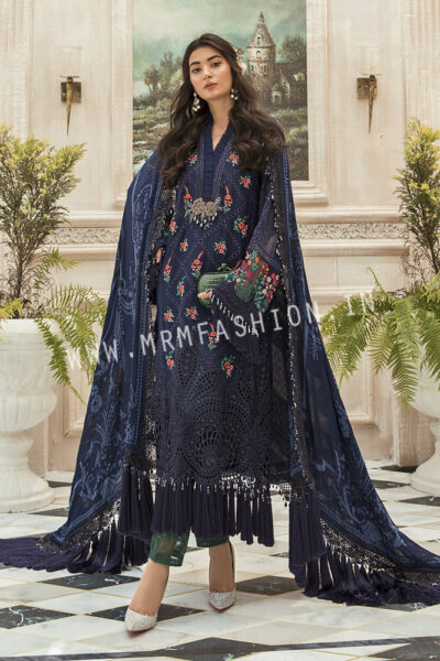 Maria B Mbroidered Eid Collection 2020 | Unstitched MBROIDERED - Navy Blue (BD-1901) RESTOCKED