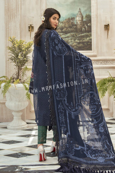 Maria B Mbroidered Eid Collection 2020 | Unstitched MBROIDERED - Navy Blue (BD-1901) RESTOCKED - Image 3