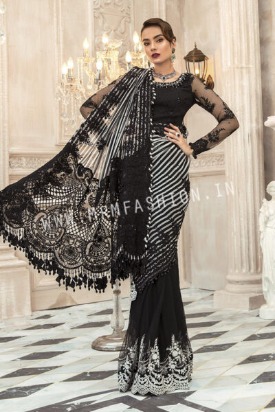 Maria B Mbroidered Eid Collection 2020 | Unstitched MBROIDERED - Black (BD-1903)
