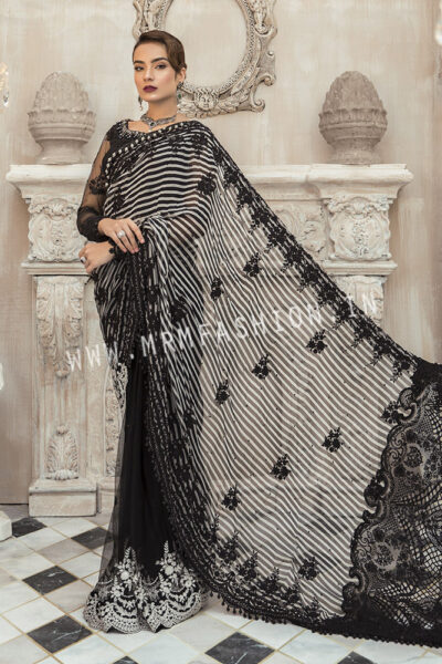 Maria B Mbroidered Eid Collection 2020 | Unstitched MBROIDERED - Black (BD-1903) - Image 2