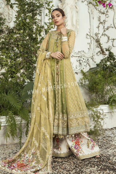 Maria B Mbroidered Eid Collection 2020 | Unstitched MBROIDERED - Olive Green (BD-1904)