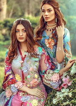 Floral Fantasies Embroidered Lawn By Adan Libas - Original