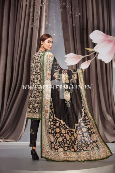 41907028?Lawn & Silk Chiffon - Black Printed Embroidered 3PC - Image 2