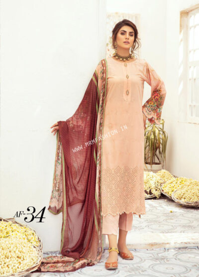 Aafreen Chikankari Embroidered Lawn By Riaz Arts'21 | AF - 34