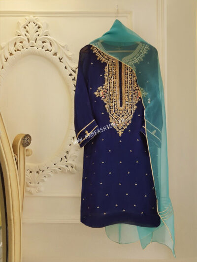 Agha Noor Ready To Wear Eid 2021 | Two Piece Pure Cotton Net S102424 - Size Large
