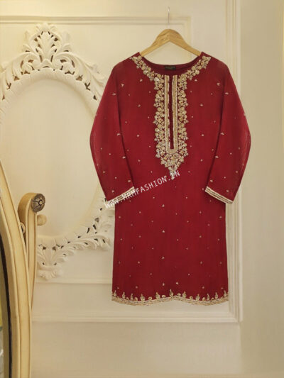 Agha Noor Ready To Wear Eid 2021 | Two Piece Pure Cotton Net S102429 - Size Large - Image 2