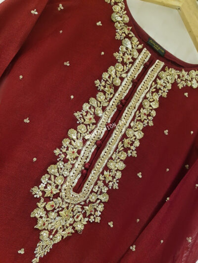 Agha Noor Ready To Wear Eid 2021 | Two Piece Pure Cotton Net S102429 - Size Large - Image 3