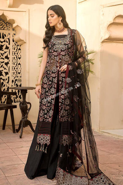Maryams Luxury Embroidered Vol – 21 | D-12 Black Mulberry - Image 4
