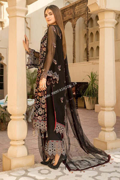 Maryams Luxury Embroidered Vol – 21 | D-12 Black Mulberry - Image 3