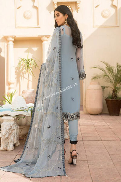 Maryams Luxury Embroidered Vol – 21 | D-10 Arctic Blue - Image 2