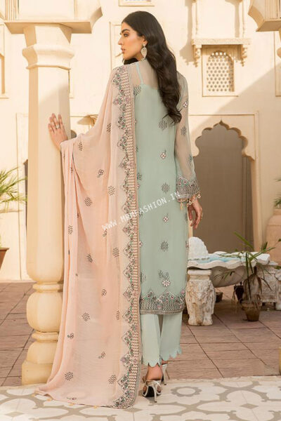 Maryams Luxury Embroidered Vol – 21 | D-11 Azure Seashell - Image 2