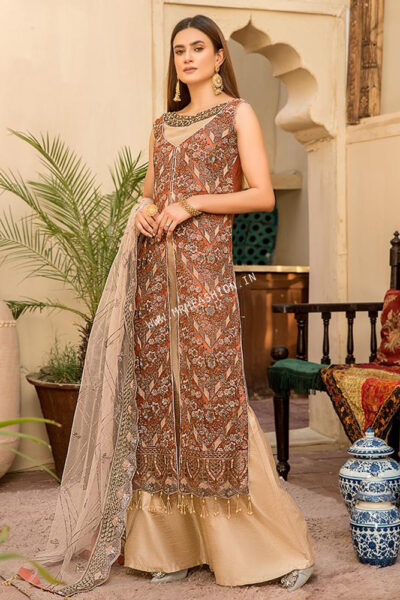 Maryams Luxury Embroidered Vol – 21 | D-09 Folksy Gold - Image 4