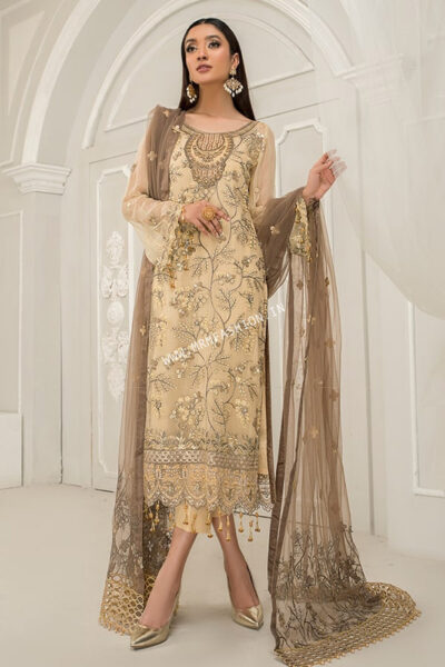 Maryams Luxury Embroidered Vol - 22 | D-01 Jasmine Fawn