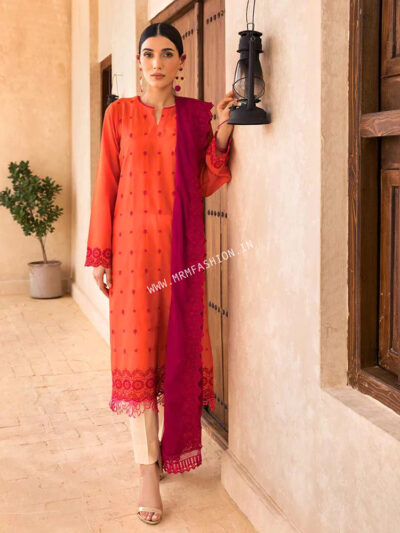 Nissa Embroidered Lawn By RajBari 2023 | D#3