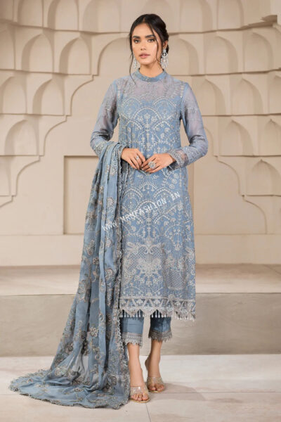 Falak Formals By Zarif | ZF-5 BLUE BELL - Image 4