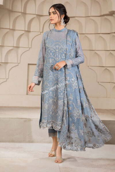 Falak Formals By Zarif | ZF-5 BLUE BELL - Image 5