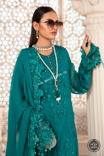 Maria B Chiffon ' 22 | MPC-22-203-Deep and Sea Green - Image 2