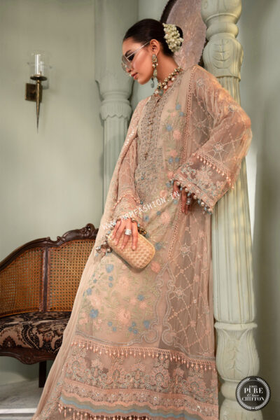 Maria B Chiffon ' 22 | MPC-22-206-Nude Pink - Image 2