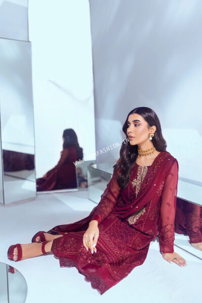 Azure Ensembles Chiffon ' 22 | Crimson Rose - Image 2