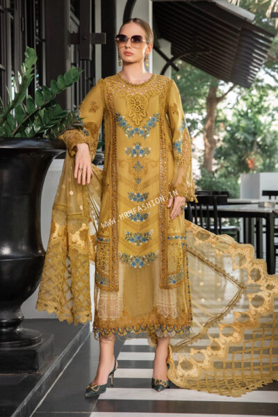 Maria B Lawn Eid Collection ' 23 | EL-23-06 Mustard - Image 2