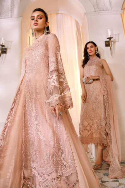 Maria B Mbroidered Wedding ' 23 | D5 Ash Pink