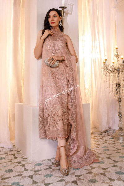 Maria B Mbroidered Wedding ' 23 | D5 Ash Pink - Image 2