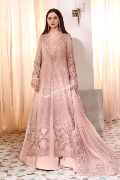 Maria B Mbroidered Wedding ' 23 | D5 Ash Pink - Image 3
