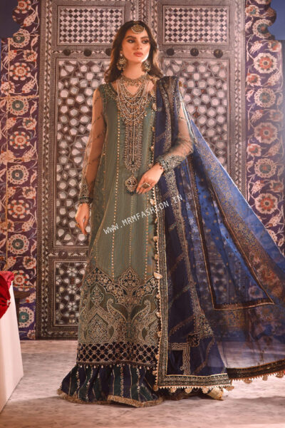 Maria B Mbroidered Wedding ' 23 | D8 Peacock Shades