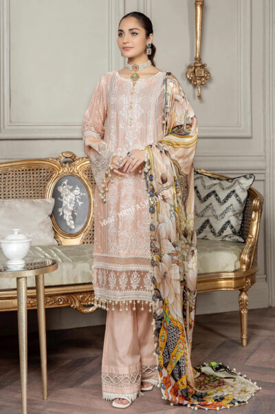 Dulcet Embroidered Lawn By Adan's Libas ' 23 | Flamingo