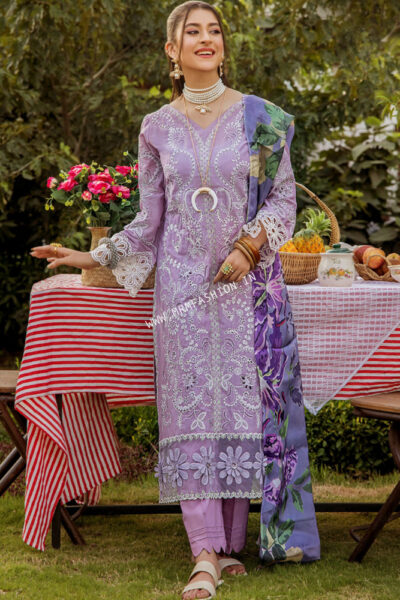 Etoiles Semi Stitch Embroidered Lawn By Zebaish 2023 | Design - 14