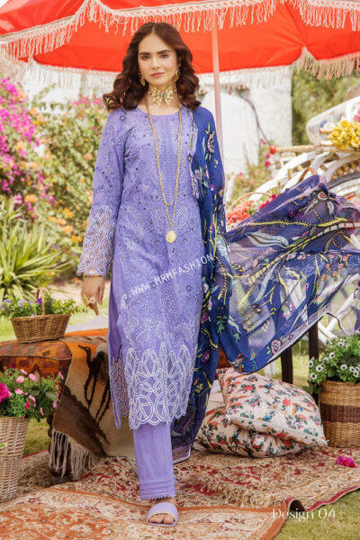 Etoiles Semi Stitch Embroidered Lawn By Zebaish 2023 | Design - 4