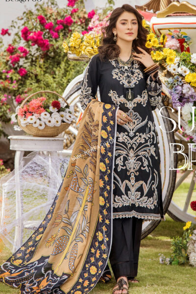 Etoiles Semi Stitch Embroidered Lawn By Zebaish 2023 | Design - 5