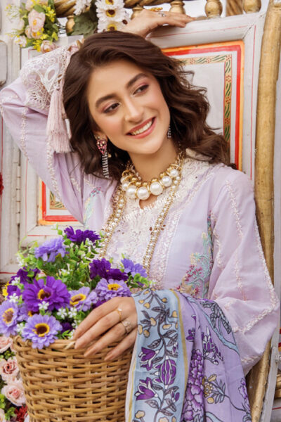 Etoiles Semi Stitch Embroidered Lawn By Zebaish 2023 | Design - 7 - Image 2