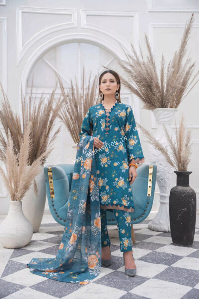 Coral Printed Lawn By Amfahh 2023 | C-03
