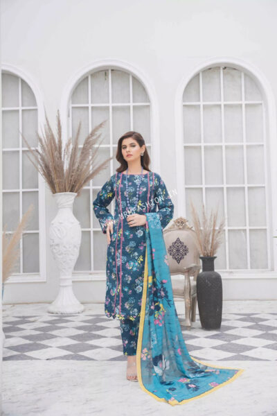 Coral Printed Lawn By Amfahh 2023 | C-06