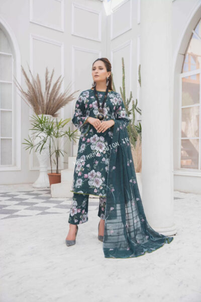 Coral Printed Lawn By Amfahh 2023 | C-09