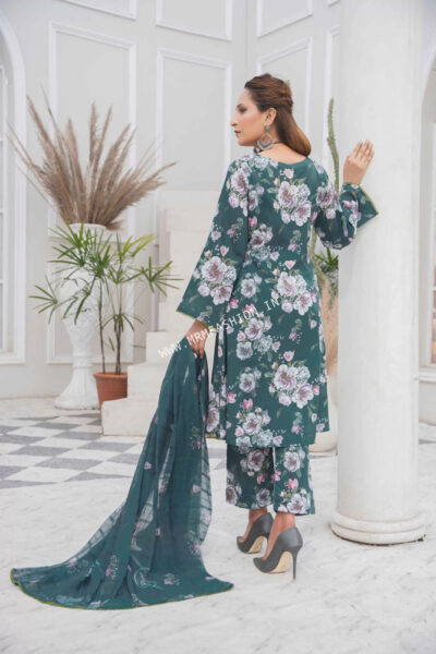 Coral Printed Lawn By Amfahh 2023 | C-09 - Image 2
