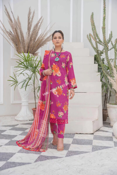 Coral Printed Lawn By Amfahh 2023 | C-10
