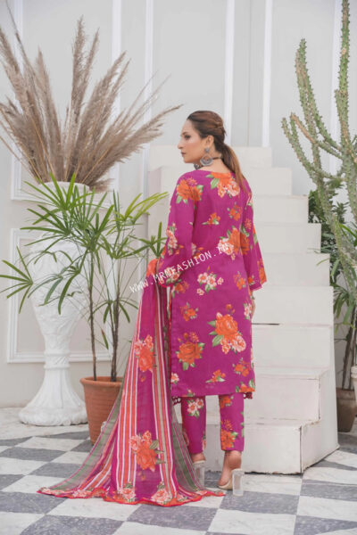 Coral Printed Lawn By Amfahh 2023 | C-10 - Image 2