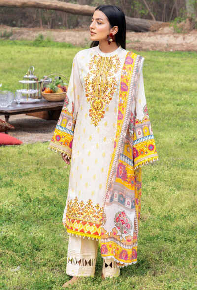 SummerKari Lawn By Adan's Libas 2023 | White Smoke