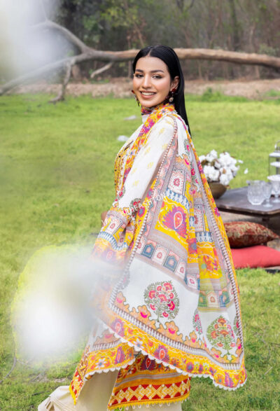 SummerKari Lawn By Adan's Libas 2023 | White Smoke - Image 2