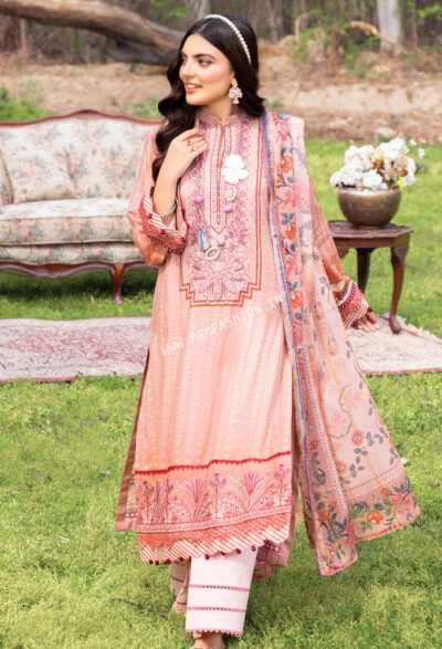 SummerKari Lawn By Adan's Libas 2023 | Pale Rose