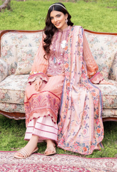 SummerKari Lawn By Adan's Libas 2023 | Pale Rose - Image 2