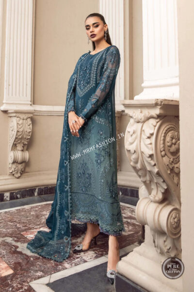 Maria B Chiffons 2023 | MPC-23-102 Teal Blue - Image 2