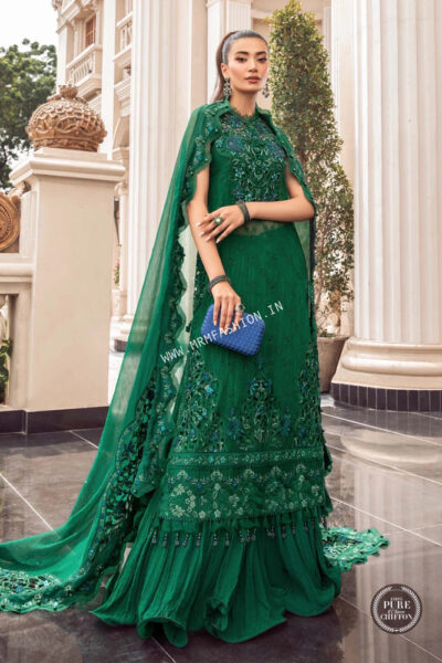 Maria B Chiffons 2023 | MPC-23-108 Emerald Green - Image 2