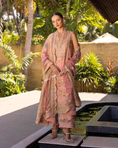 Zinnia Luxury Lawn By Faiza Saqlain ' 25 | Peony - Image 2