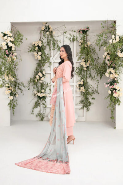 Saija Embroidered Schiffli Semi Stitched Lawn By Tawakkal | D - 1233 - Image 2
