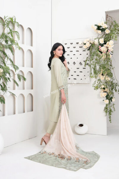 Saija Embroidered Schiffli Semi Stitched Lawn By Tawakkal | D - 1234 - Image 2