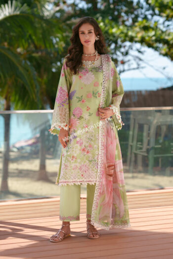 Printed Chikankari Lawn By AJR Couture ' 26 | Riwa