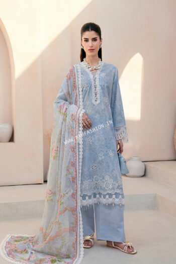 Mausummery Digital Printed & Embroidered Lawn ' 26 | Iris